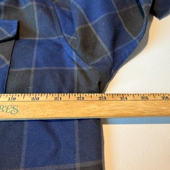 Dixxon Men L Flannel Shirt Black Blue Plaid Long Sleeve Madoo Robbie Madison - Picture 6 of 8